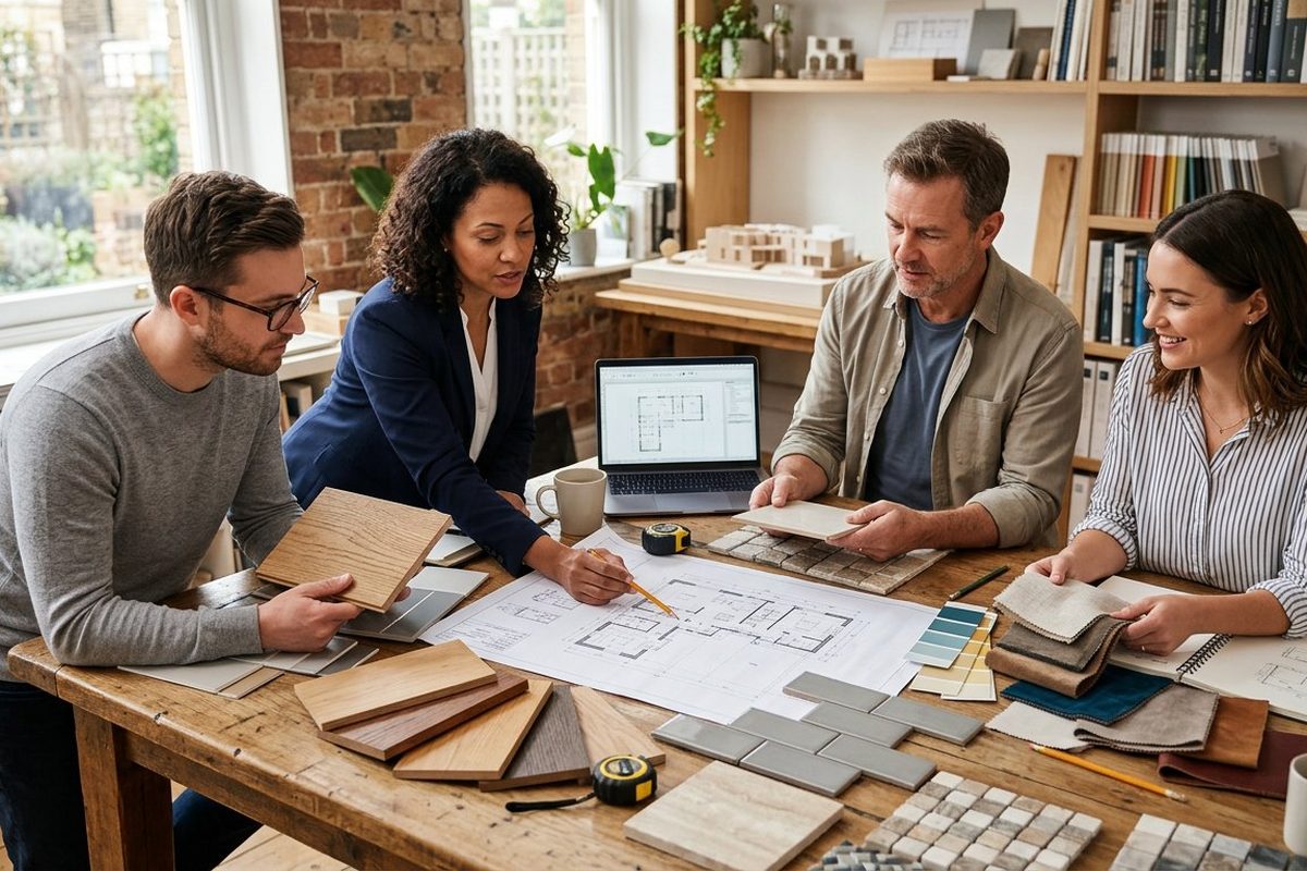New Style Nest designers reviewing material samples